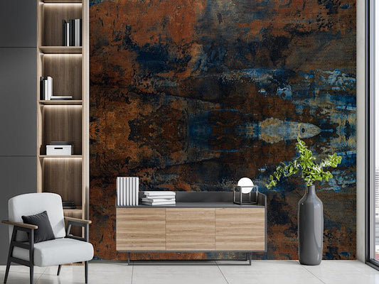 Wallpaper Hues of Burnt Orange And Ocean