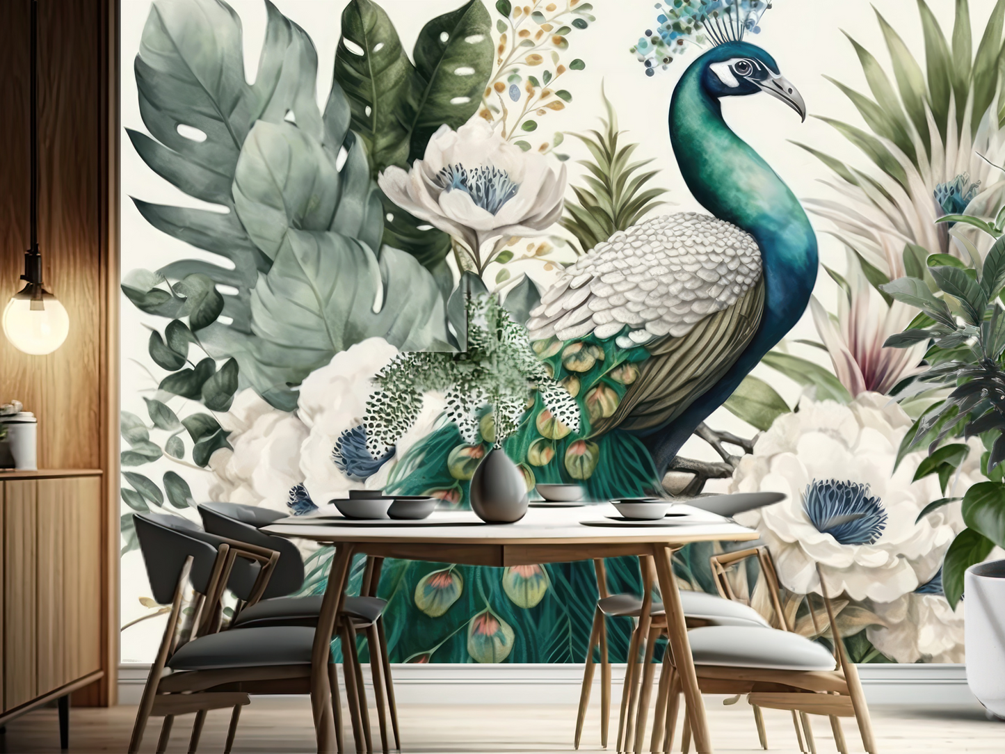 Wallpaper Peacock Floral