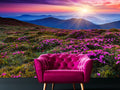 Wallpaper Mountain Floral Landscape