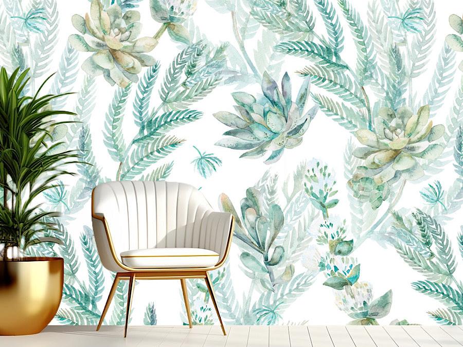 Wallpaper Mint Floral