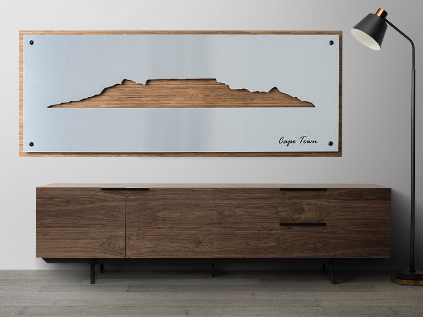 Brushed Aluminium Cape Town Skyline