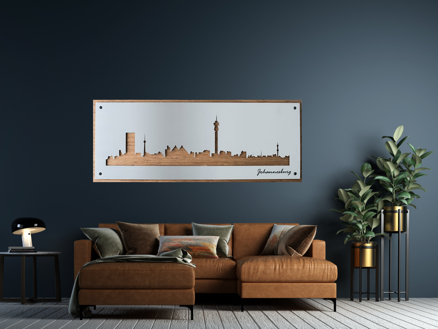 Brushed Aluminium Johannesburg Skyline
