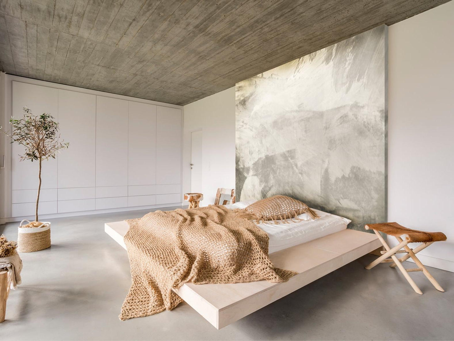 Wallpaper Brushstrokes Grey