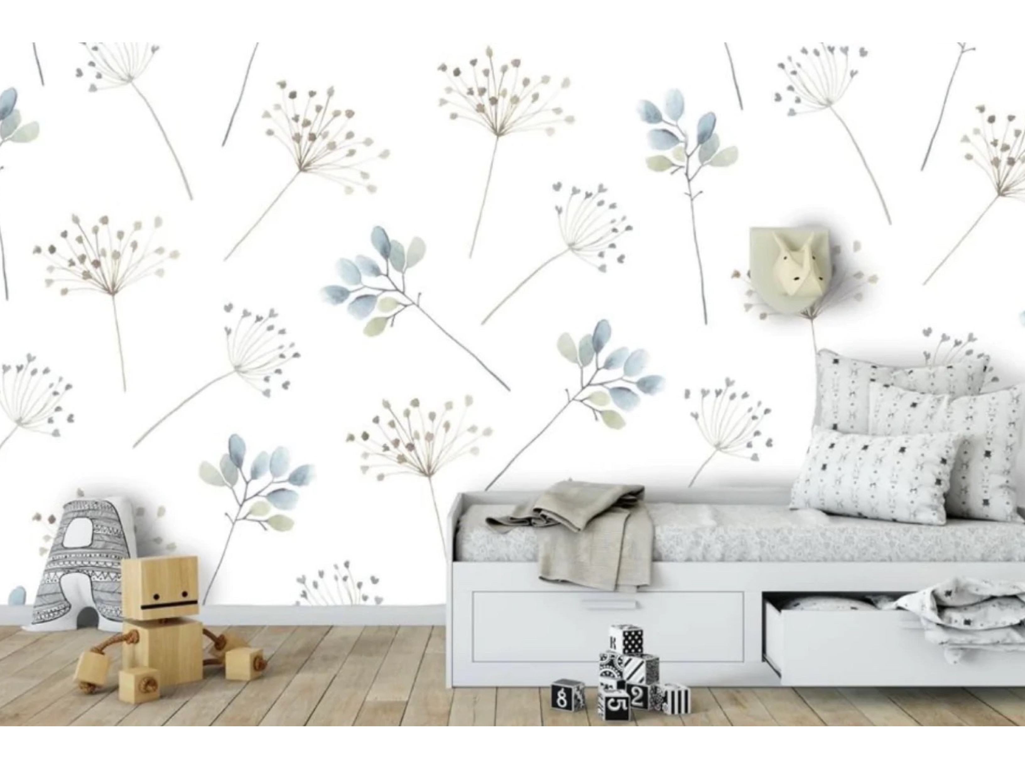 Wallpaper Floral Blues