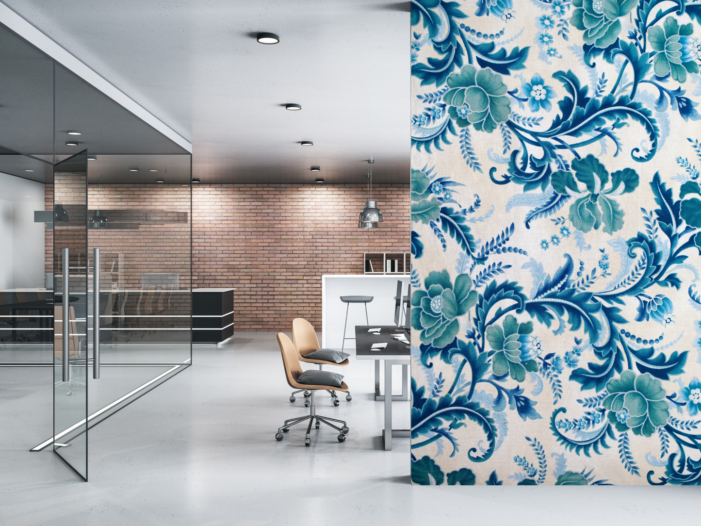 Wallpaper Blue Floral