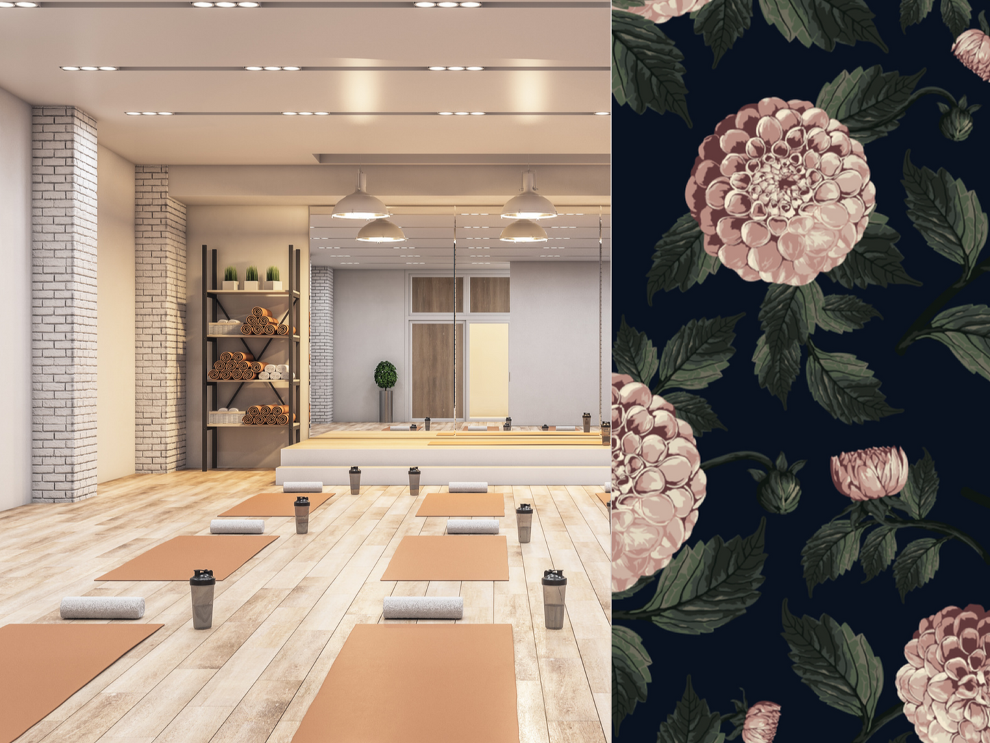 Wallpaper peachy floral