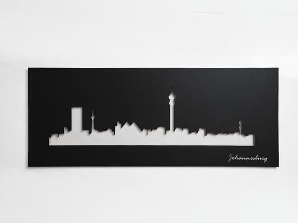 Wall Art Johannesburg Skyline Black