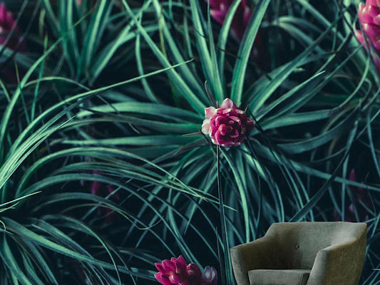 Wallpaper Pink and green floral