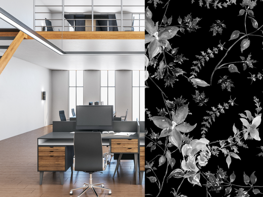 Wallpaper Black Floral