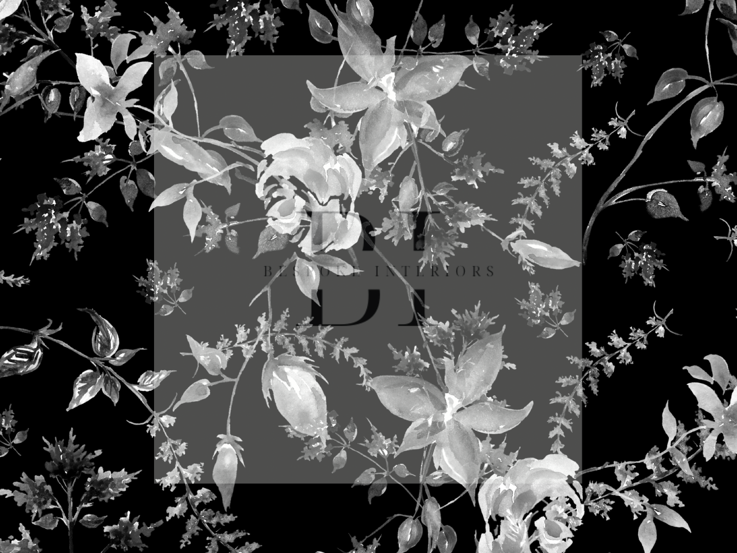 Wallpaper Black Floral