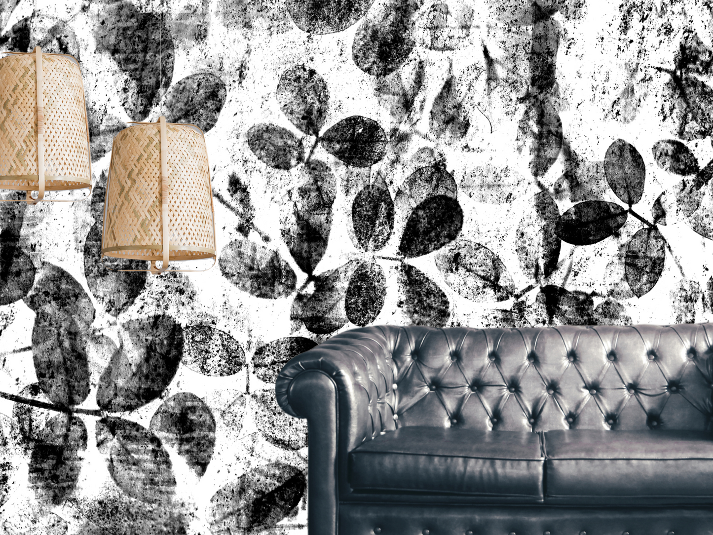 Wallpaper Black Foliage