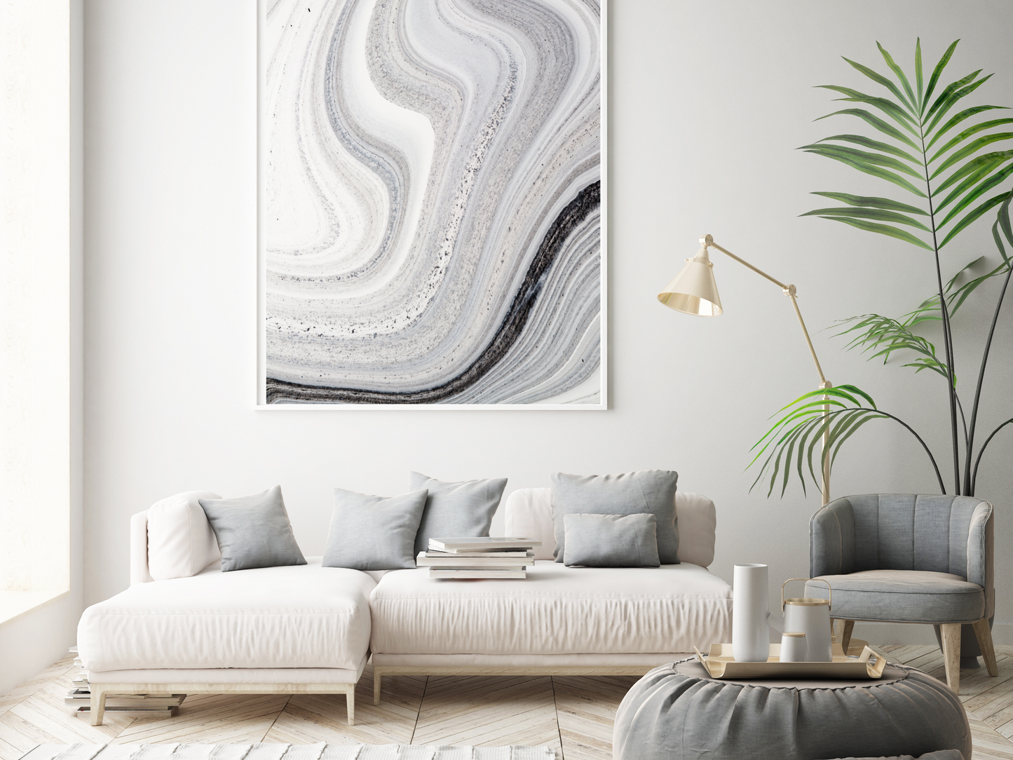 Wall Art Marble Black and white 