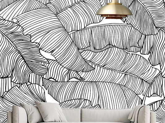 Wallpaper Palm leaf line art