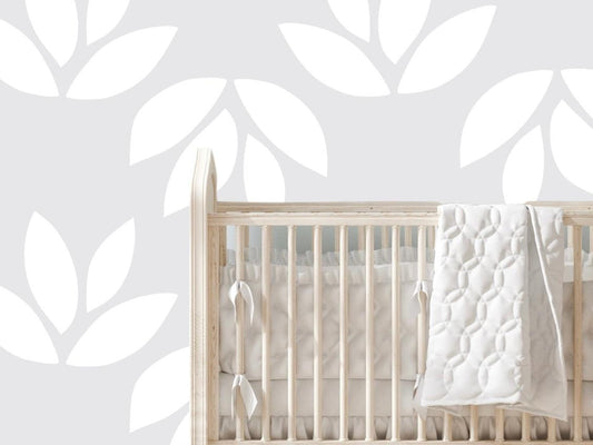 Wallpaper Grey Floral Leaf