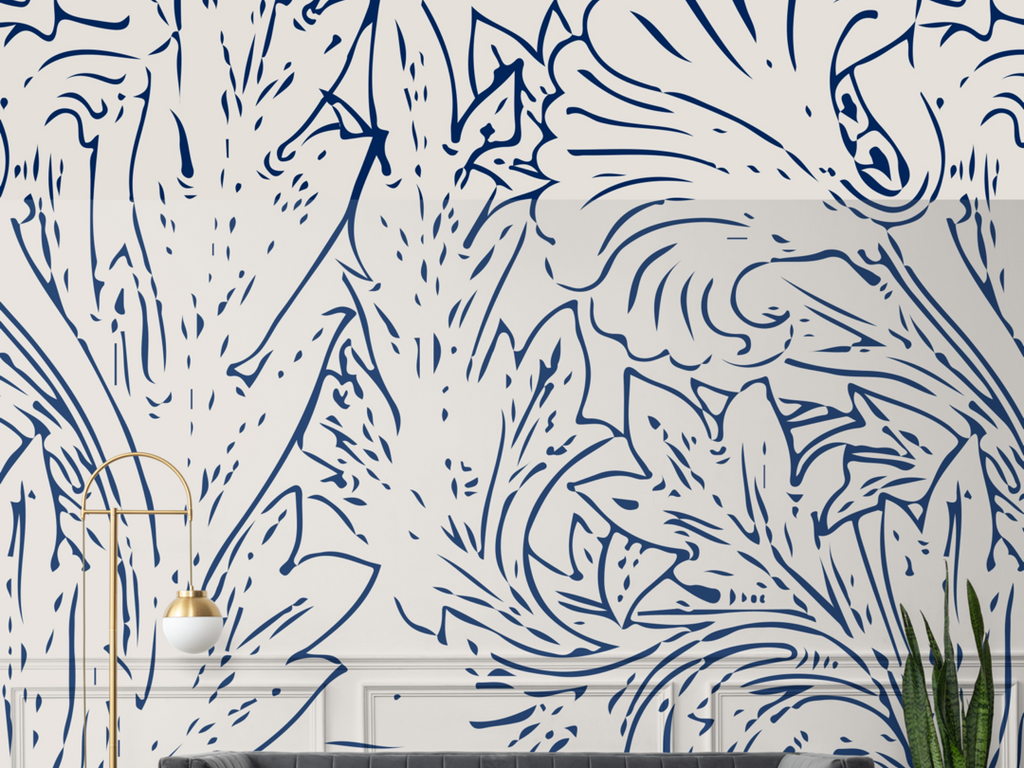Wallpaper Blue Leaf