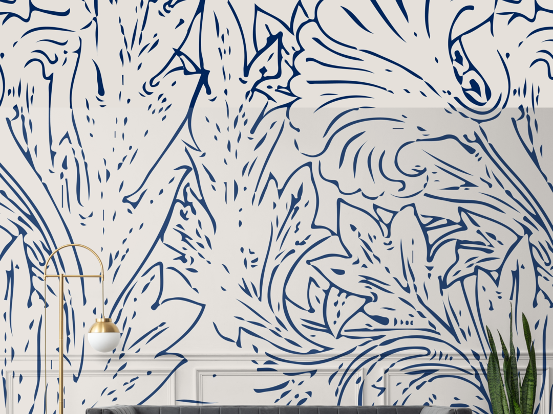 Wallpaper Blue Leaf