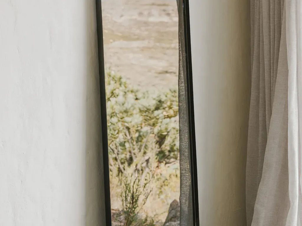 Ledro Floor Mirror in Matt Black