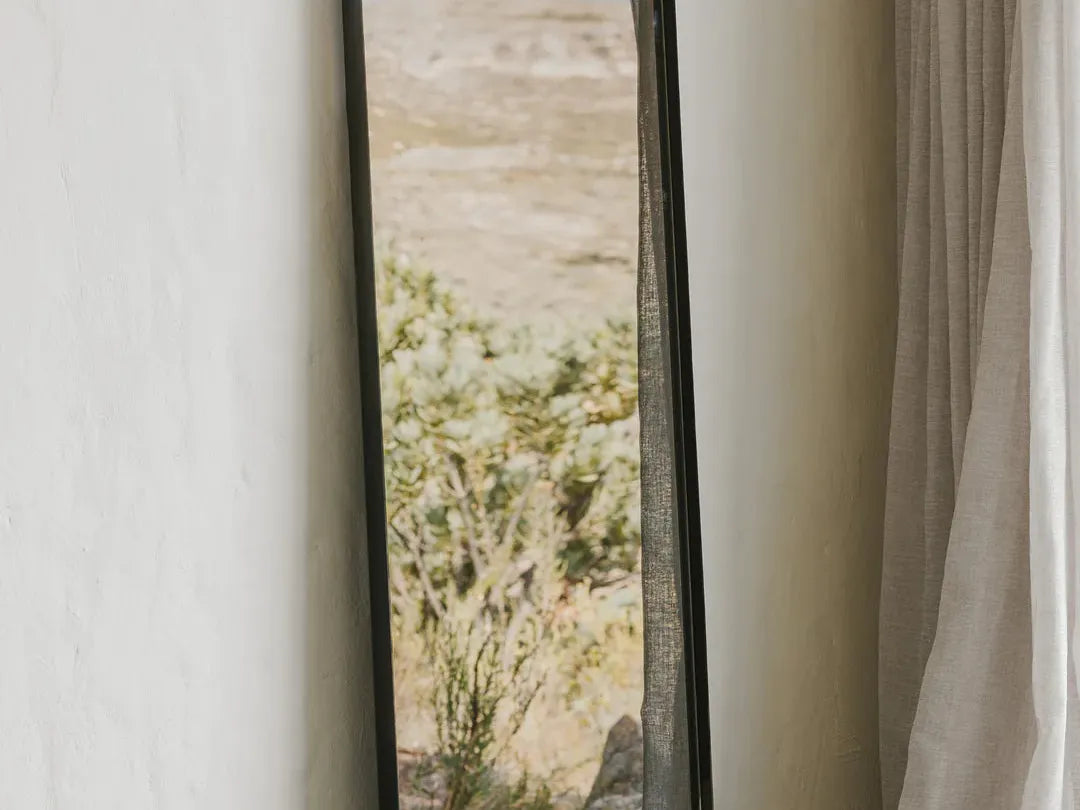 Ledro Floor Mirror in Matt Black