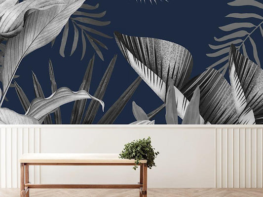 Wallpaper Palm Leaf  Black & White