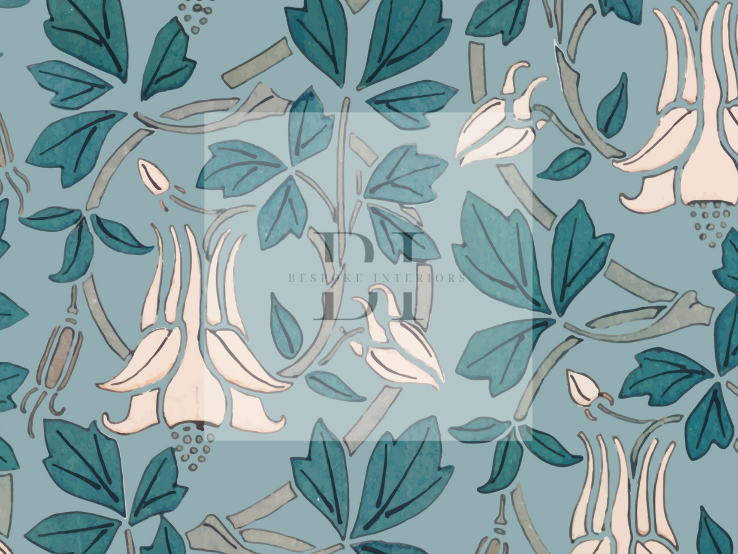 Wallpaper Floral Teal