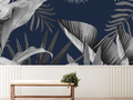 Wallpaper Palm Leaf  Black & White