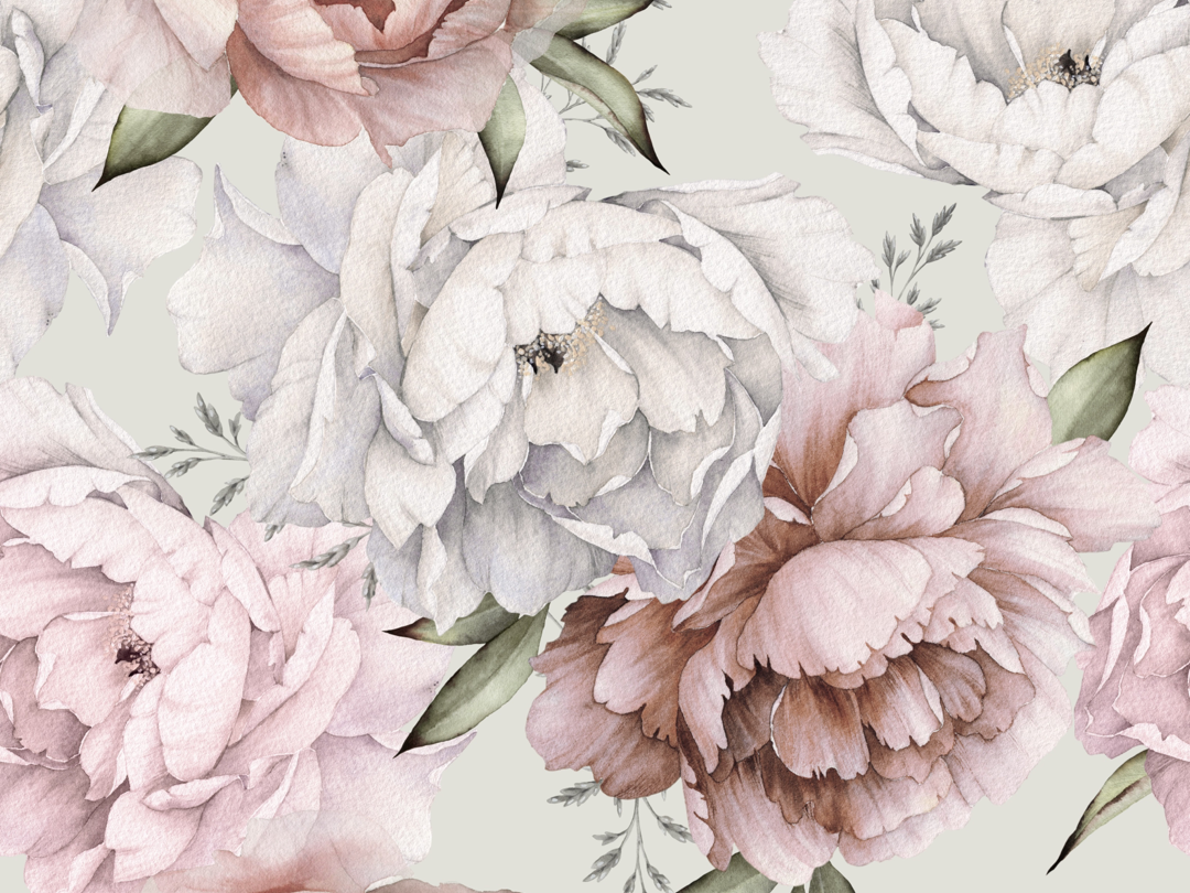 Wallpaper Peony Blooms
